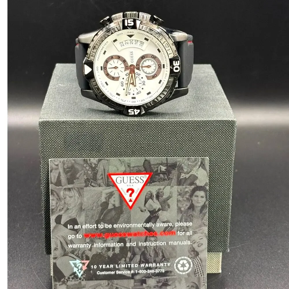 Guess Chronograph U15067G1 Men’s Black White Watch 45mm